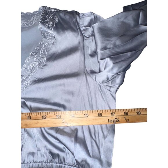 Lovestitch Womens Long Sleeve Embroidered Lace Trim Dress Light blue Polyester S - Picture 11 of 13